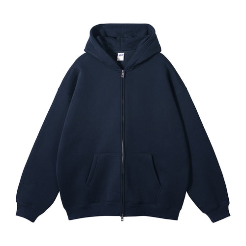 Navy blue hoodie on a white background